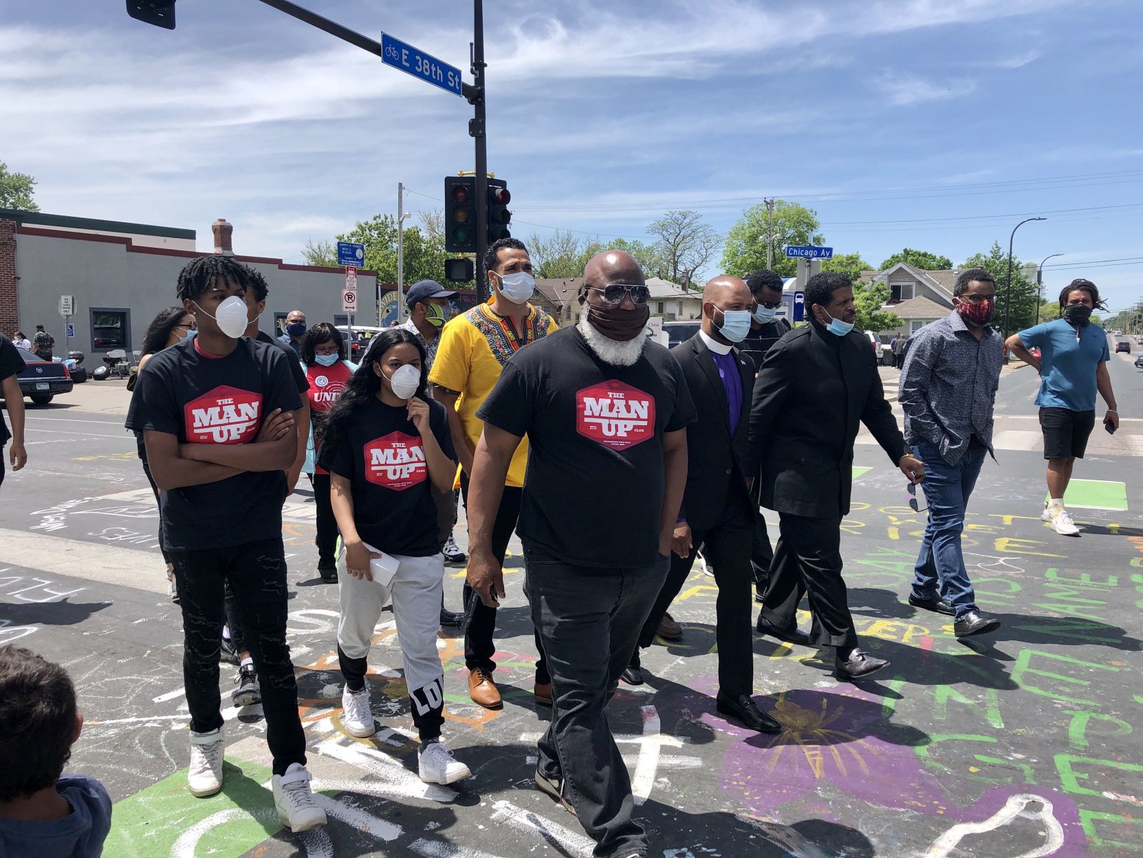 George Floyd memorial gathering in Minneapolis